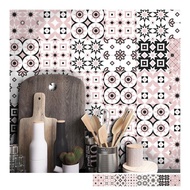 復古花磚壁貼 U款 歐風自黏壁紙 瓷磚牆貼 磁磚貼紙 踢腳線 防水