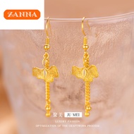Emas 916 Original Gold (375) Exquisite Ginkgo Leaf Female Earrings