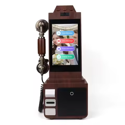 Wood Color 8'' Screen Touchable 64GB Wedding Audio Video Guestbook Phone Wedding Party PhotoBooth Vi