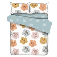 Cottex® - 迪士尼 柔軟布 套裝 小熊維尼 (白底花花) - 單人 (3件套) #床笠被袋枕袋 #床舖 床套 床單 床冚 被舖 被套 被單 枕頭袋 枕頭套