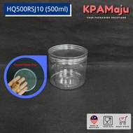 Balang HQ500RSJ10 (500ml) Crystal Clear Cap -Balang Plastik, Balang Kuih Raya, Bekas Cookies, Plasti
