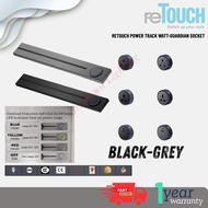 ReTouch Power Track Watt-Guardian Socket Hitam-Grey dengan Lampu dan Switch USB Berbilang untuk
