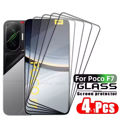 4/3/2/1pcs For Poco F7 Glass Poco F7 Tempered Glass Full Cover Glue 9H HD Phone Protective Screen Pr