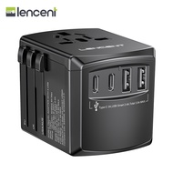LENCENT Universal Travel Power Adapter International AC Plug Adaptor with 2 USB C 2 USB A Ports Wall