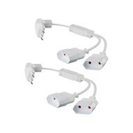 EU Power Cord Extension Cable, 28 cm Short 0.75 mm² Power Cable Type C Euro Plug to Double Type-C Eu