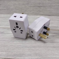 3 way plug socket electric 13a PLUG EXTENSION TO THREE SLOT , 2 SLOT = 2PIN / 1SLOT =3PIN..  tambah 3 plug E-SAFE MULTI