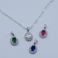 Original 925silver necklace +pendant(rantai &loket set)pure silver perak tulen