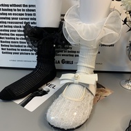 Summer Thin Socks Lolita Middle Tube Socks Lace Bowknot jk Stockings Lolita Socks Lolita Lace Socks 