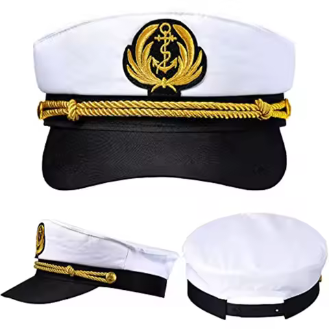 652F Navy Marine Hat Yacht Captain Hat Sailor Captain Costume Men Sailor Cap Beanie Navy Marine Admi