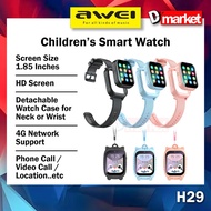 Awei H29 Children Watch 1.83inch Screen 4G Children Smart Watch Kid Video Call Watch Location Histor