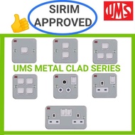 UMS 13A 15A METAL CLAD SWITCH SOCKET OUTLET / 13A DOUBLE SWITCH SOCKET /UMS  METAL 1GANG 2GANG 3GANG