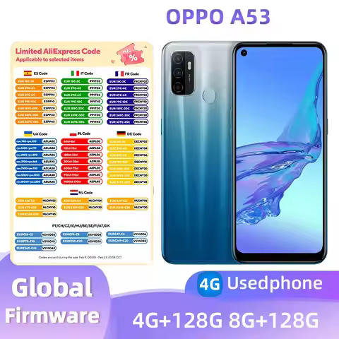 oppo A53 4G Android 6.5 inches SmartPhone Screen ROM 128GB 5000mAh 13MP Camera used phone