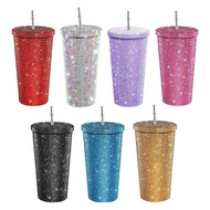 hydro fresh tumbler 750 ml Straw Cup With Lid Reusable Rhinestone Stainless Steel Double Layer Cups