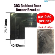 303 "01" Cabinet Door Corner Bracket (Pack of 100pcs) L-shaped Plastic Bracket (for aluminium frame 