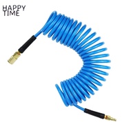 HAPPY TIME-Air Hose1/4 in X 25 Ft Air Compressor Hose with Bend Restrictor1/4inch Industrial Quick C