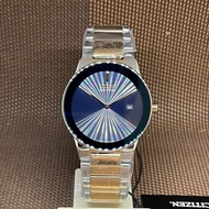 Citizen Eco-Drive AU1064-85L Blue Analog Two Tone Gold Solar Men's Dress Watch