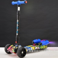3 Wheels Kick Scooter for Kids with LED Spraying Jet Bluetooth Music Effect Flash Plus Size Wheel L