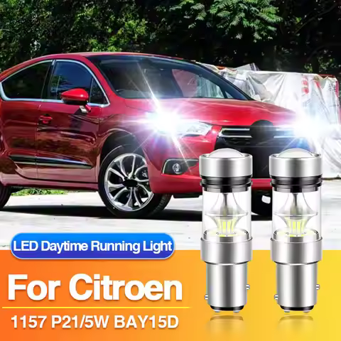 2×P21/5W 1157 LED Daytime Running Light BAY15D Lamp for Citroen DS4/C4 2 B7/C4 2 Hatchback Van/DS4 N