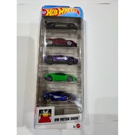 Hot Wheels 5 Pack Motor Show (Aston Martin, Ferrari SF90, Ford GT, Lamborghini, Lotus)