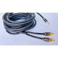 SYMO premium 3.5mm to 2 AV signal cable (Switzerland) length 15cm - 50cm - 1 meter -1.5 meters - 2 m