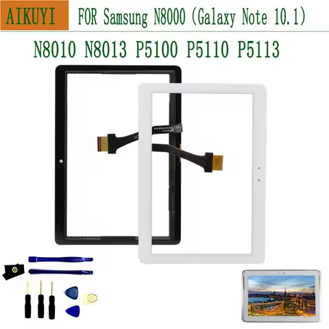 LCD Outer For Samsung Galaxy Tab 2 N8000 P5100 P5110 N8010 N8013 Touch Screen Digitizer Sensor Lens 
