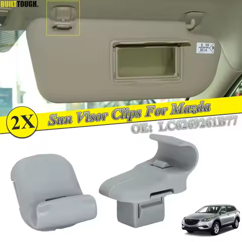 Set For Mazda 3 BK 5 6 CX-7 CX-9 RX-8 RX-9 MPV Car Sun Visor Mounting Clip Gray Hook Adapter LC62692