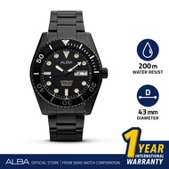 Jam Tangan Pria Alba Automatic AL4331 Black Dial Stainless Steel Original