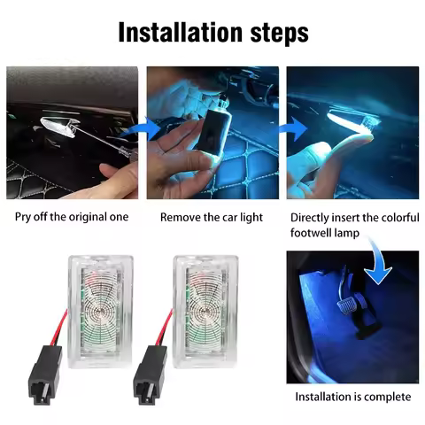 2/4PCS LED HD RGB Footwell Lights Car Seat Lamp 7 Colors For Tesla Model 3 Model Y/S Car LED Atmosph