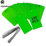 RL 100 Pieces 4 3/4Inch X 2 3/8Inch Plastic Shipping Tags with Wires Blank Labeling Tags Waterproof 