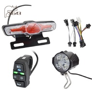 E-Bike Headlight Tail Light Sets Electric Bicycle 24V-48V Light Group Horn Tail Light Brake Light Tu
