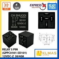 RELAY 5 PIN GPPC0101 12VDC-Z 30/40A