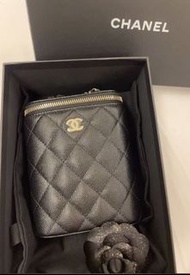 Chanel 絕版vip vertical vanity case 魚子醬皮煙盒包小廢袋