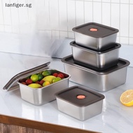 LL 3/2/1/0.6L Stainless Steel Refrigerator Food Storage Box With Plastic Lid Prepare Food Freshness 