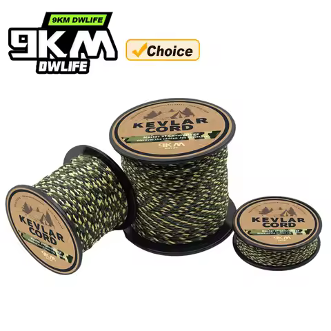 9KM Kevlar Cord Camo Kevlar Line Ultra-Strong Lightweight & Abrasion-Proof Survival Rope for Camping