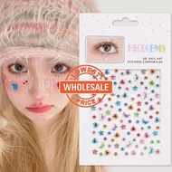 [ Wholesale Prices ] Costume Party Patch - Star Rhinestone Stickers - Face Paster - Self-adhesive, Waterproof, Colorful - Body False Tattoo - Cosplay Decals - DIY Art Decoration
