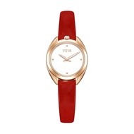 Solvil et Titus Ring &amp; Knot Women's 2 Hands Quartz in Silver White Dial and Red Leather Strap W06-03133-003