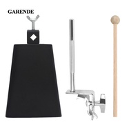 [Garende] 6 Inch Metal Cowbell on Adjustable Stand with Clamp for Percussion Music Instrument with W