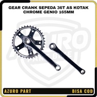 36T BICYCLE CRANK GEAR CHROME BOX GENIO 165MM
