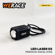 MERAH WERACE LED Laser D2 Premium Angel Eyes Dusk Rear Spotlight 4 Modes Devil Red or Blue Flashing