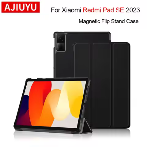 AJIUYU Case For Xiaomi Redmi Pad SE 11" 2023 Magnetic Flip Leather Protective Tablet Shell For RedMi
