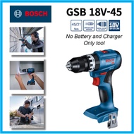 Bosch GSB 18V-45 Cordless Hammer Drill/Driver Brushless Keyless Chuck (no charger, no battery)