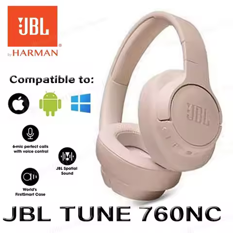 Original JBL Tune 760NC Foldable Over-Ear Wireless Headphones with Active Noise Cancellation JBL T76