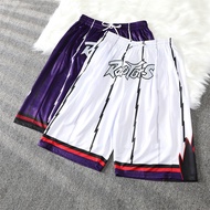 NBA Raptors Retro Embroidery Basketball Pants American Men's Training Fitness Sport Shorts High Qual