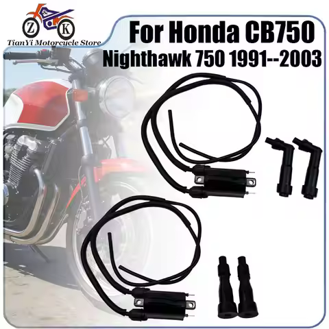 CB750 Motorcycle Ignition Coil Spark Plug Cap Set For Honda Nighthawk 750 1991-2003 Motorcycle Part 