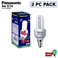 2 PC Pack | Panasonic Energy Saver | 5W | E14 | 220-240V | 50-60Hz | 45mA | Cool Daylight | non-dimm
