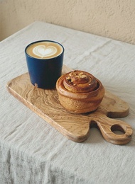 橄欖木起司砧板 帶手柄早餐盤・分享盤・日常餐桌器物