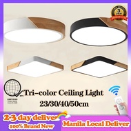Ceiling Light With Remote Modern Design TriColor Dimmable Led Ceiling Lights wood Fixture