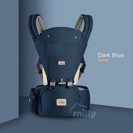 Milly เป้อุ้มเด็ก ผ้าคอตตอน100% เกรดพรีเมี่ยม แถมฟรี* ผ้าซับน้ำลาย 3 ชิ้น + หมวกกันแดด Baby Hip Seat