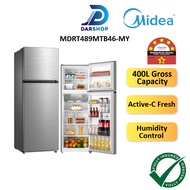Midea 2 Door Fridge Refrigerator Inverter 400L Peti Sejuk Peti Ais Dua Pintu Media Murah MDRT489MTB4