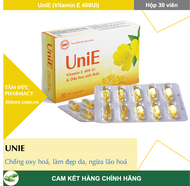 UniE - UniE Đỏ (Hộp 30 viên) - Viên uống Vitamin E 400 IU Dầu hoa anh thảo e đỏ [Enat 400 Unnie Uni